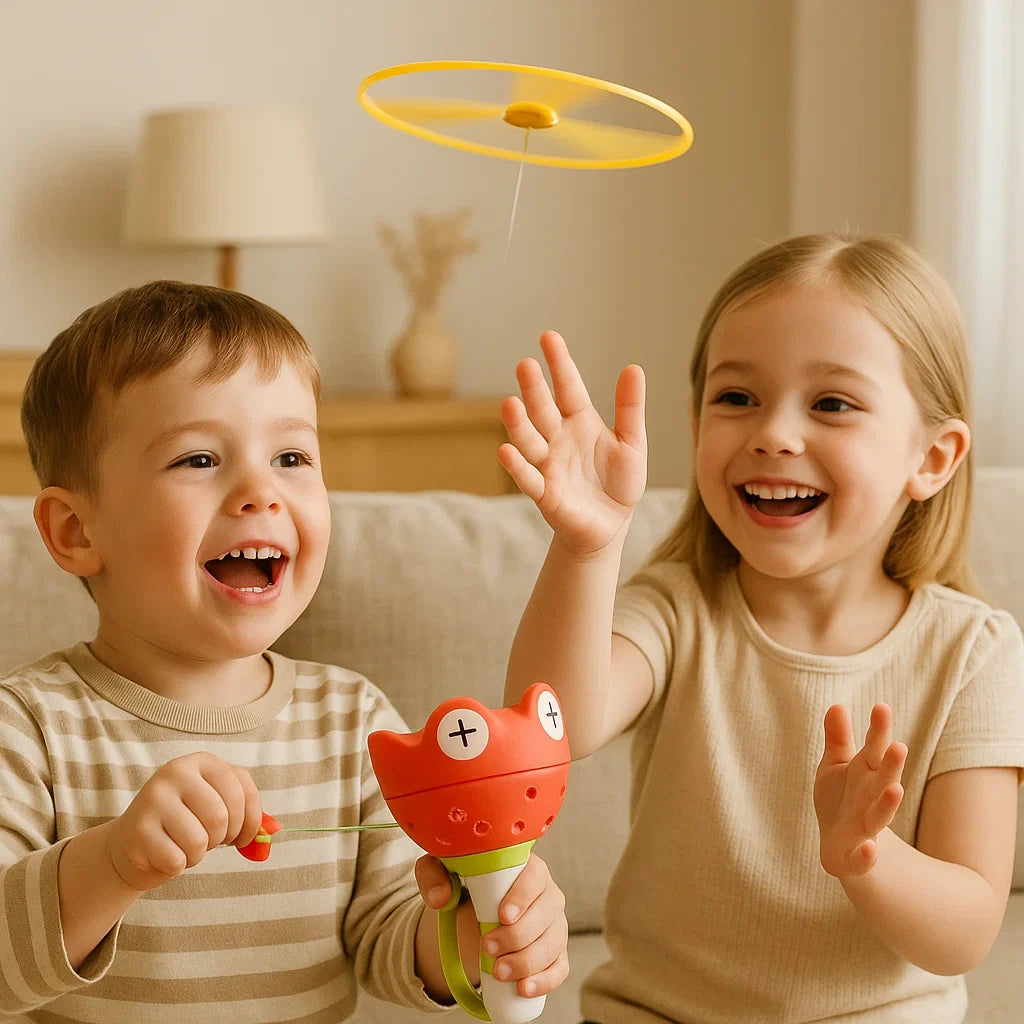 Juguete – helicóptero giratorio con cuerda