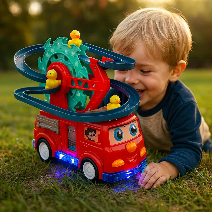 Camión de bomberos con patitos deslizantes