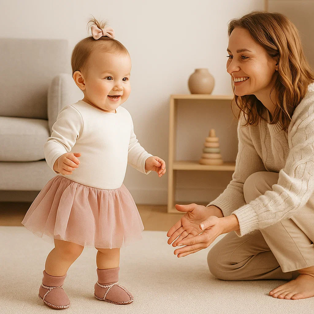 Botines calcetines térmicos para bebés en estilo ante