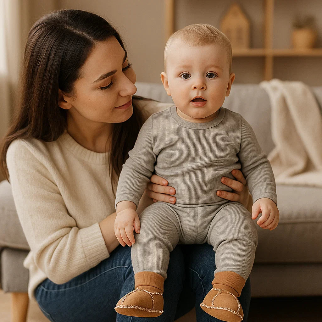 Botines calcetines térmicos para bebés en estilo ante